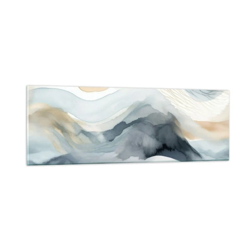 Obraz na szkle - Abstrakcja śnieżna i mglista - 90x30 cm