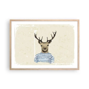 Plakat w ramie jasny dąb - Bo lubię koszulki w paski! - 70x50 cm