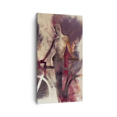 Obraz na płótnie - W marmurowych kształtach rowerowa dusza - 45x80 cm