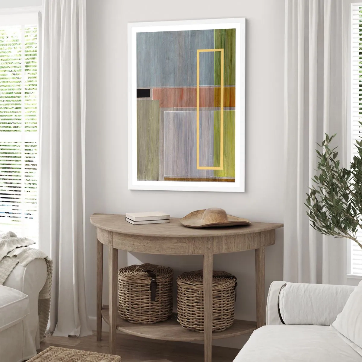 Plakat w białej ramie - Prosto i spokojnie - 61x91 cm