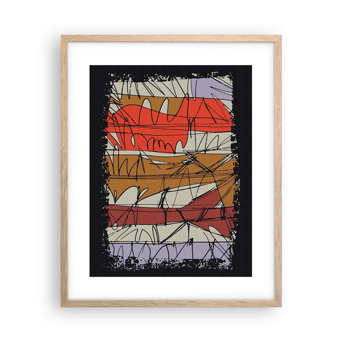 Plakat w ramie jasny dąb - Kompozycja spontaniczna - 40x50 cm