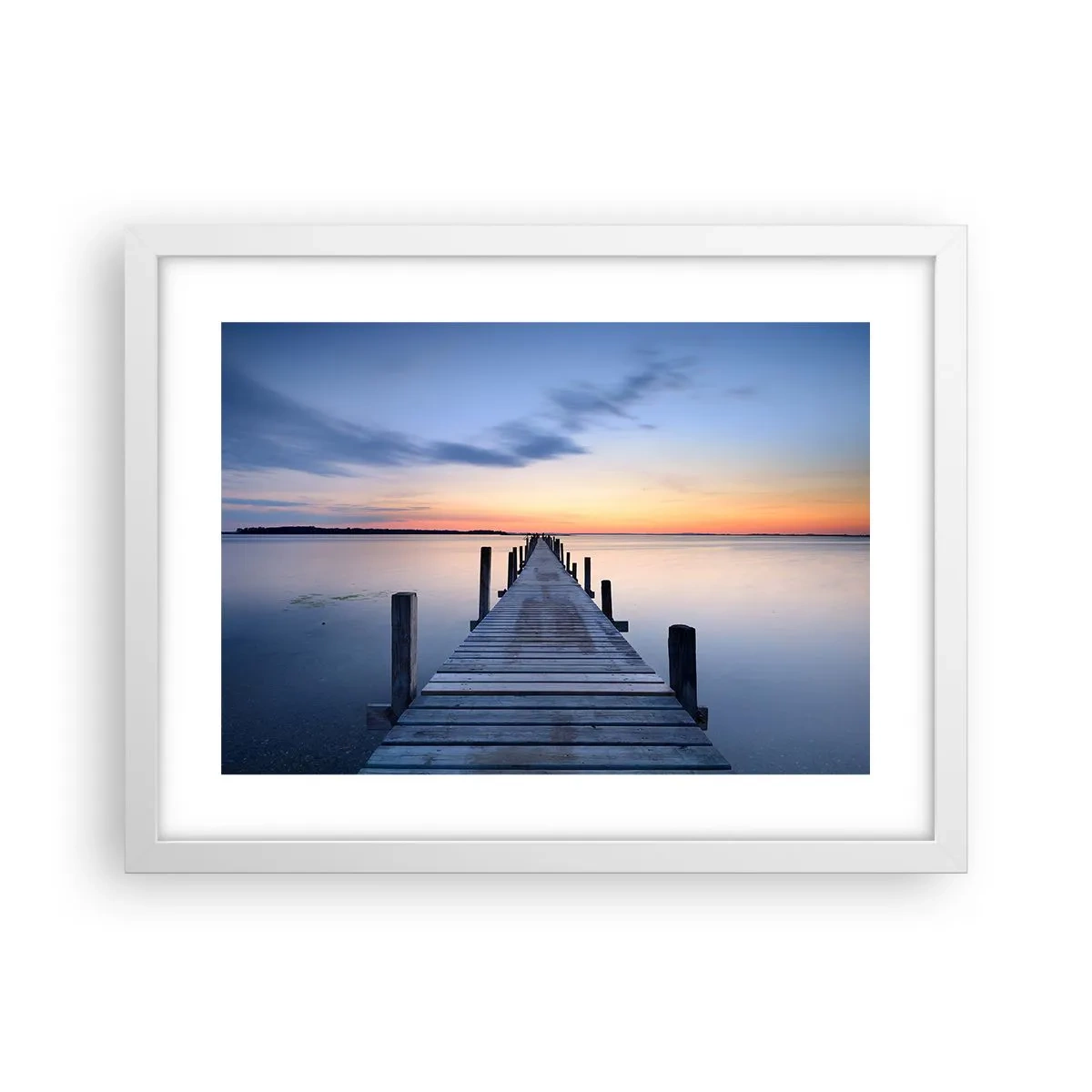 Plakat w białej ramie - Spokój pogodnego zmierzchu - 40x30 cm