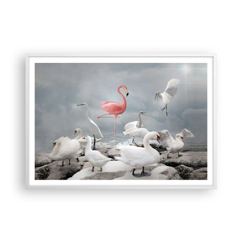 Plakat w białej ramie - Skąd się tu wziąłem? - 100x70 cm