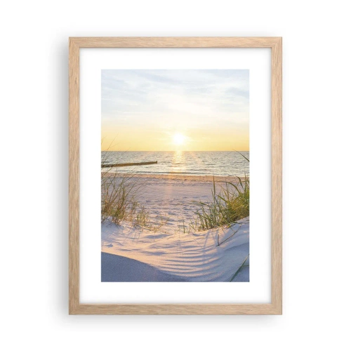 Plakat w ramie jasny dąb - Morza szum, ptaków śpiew, dzika plaża pośród traw… - 30x40 cm
