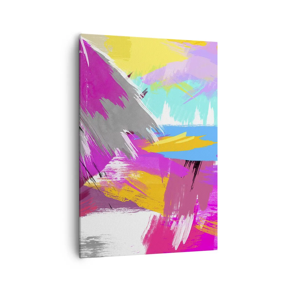 Obraz na płótnie - Dynamiczna abstrakcja w intensywnych kolorach - 70x100cm - Maz, maz, maz jeszcze raz - Nowoczesna dekoracja ścienna do salonu i sypialni ARTTOR