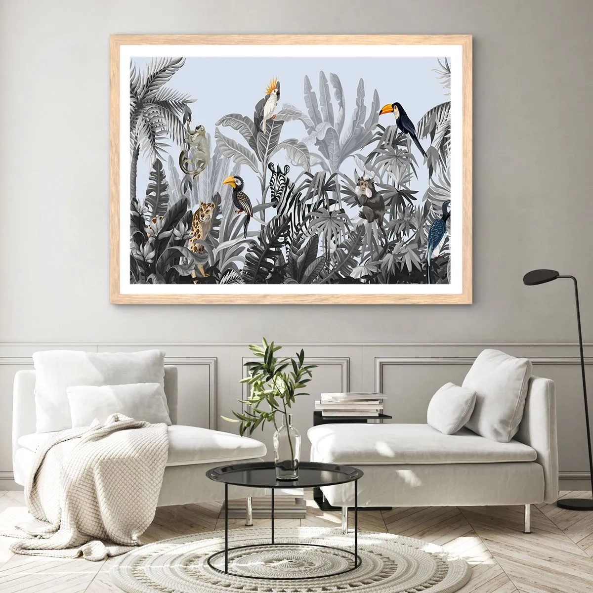 Plakat w ramie jasny dąb - Afrykańska bajka - 100x70 cm