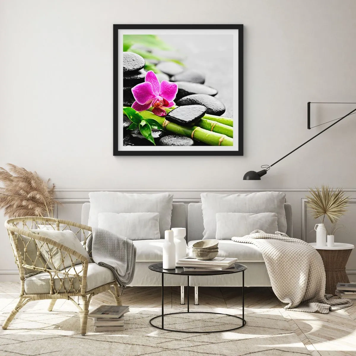 Plakat w czarnej ramie - W spokojnej równowadze - 40x40 cm