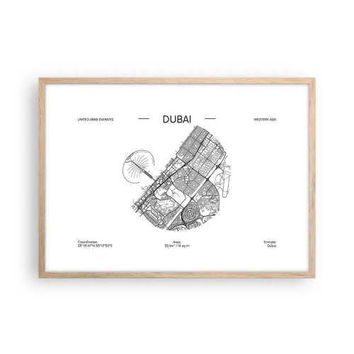 Plakat w ramie jasny dąb - Anatomia Dubaju - 70x50 cm