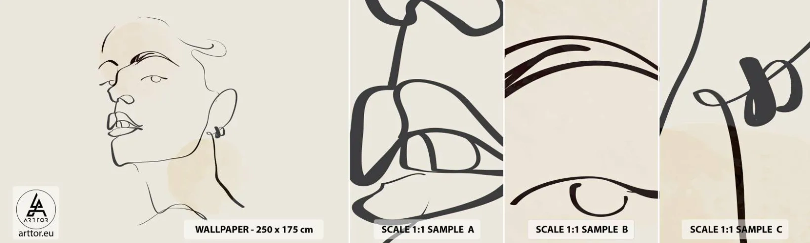 Fototapeta Próbka Standard Eco - Dumne spojrzenie - Twarz Kobiety, Portret Kobiety, Grafika - 100x30 cm