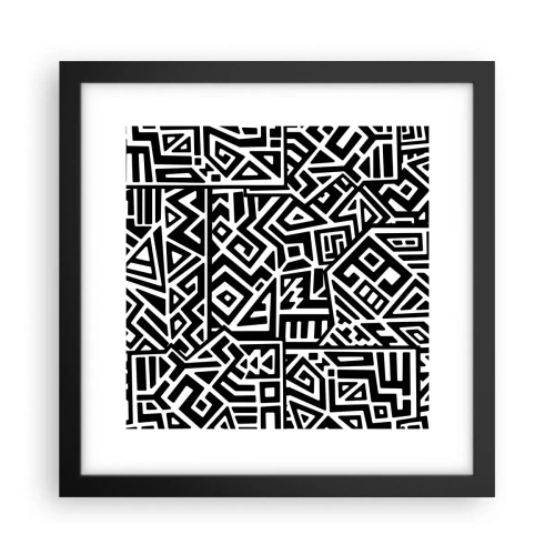 Plakat w czarnej ramie - Kompozycja prekolumbijska - 30x30 cm