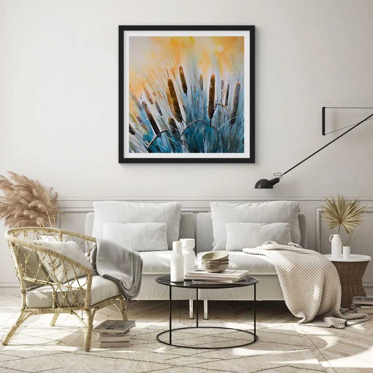 Plakat w czarnej ramie - Chłód wody, słońca żar - 30x30 cm