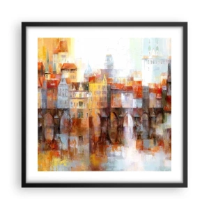 Plakat w czarnej ramie - Pod mostem też pięknie - 50x50 cm