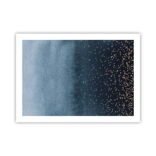 Plakat - Kompozycja – niebieskie fazy - 70x50 cm