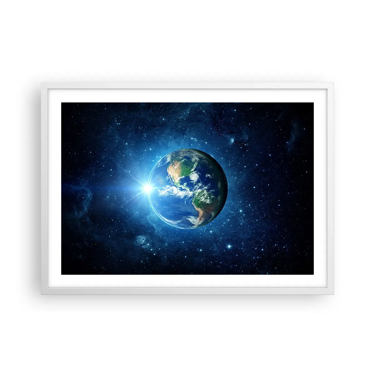 Plakat w białej ramie - Jesteśmy w niebie - 70x50 cm