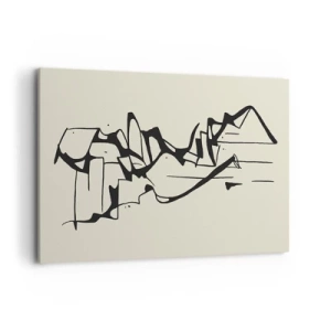 Obraz na płótnie - Abstrakcyjny rysunek gór w czarno-białej kolorystyce - 120x80cm - Być może pejzaż - Nowoczesna dekoracja ścienna do salonu, kuchni i sypialni ARTTOR