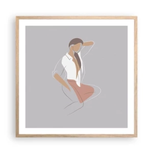 Plakat w ramie jasny dąb - Zarys wdzięku - 60x60 cm