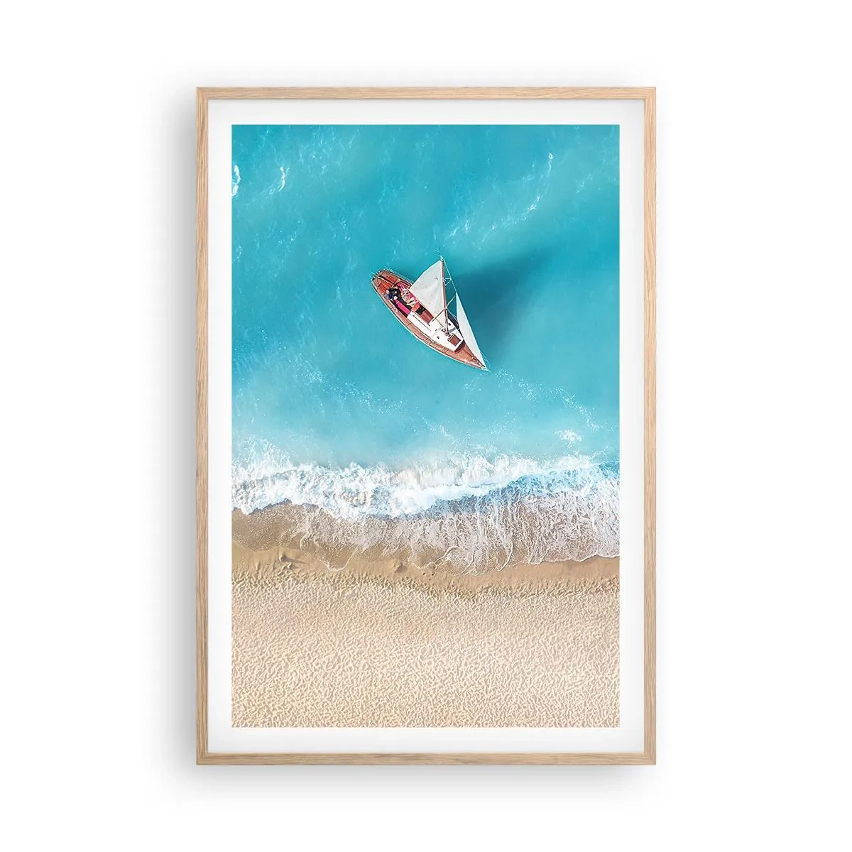 Plakat w ramie jasny dąb - Na granicy błękitu i złota - 61x91 cm