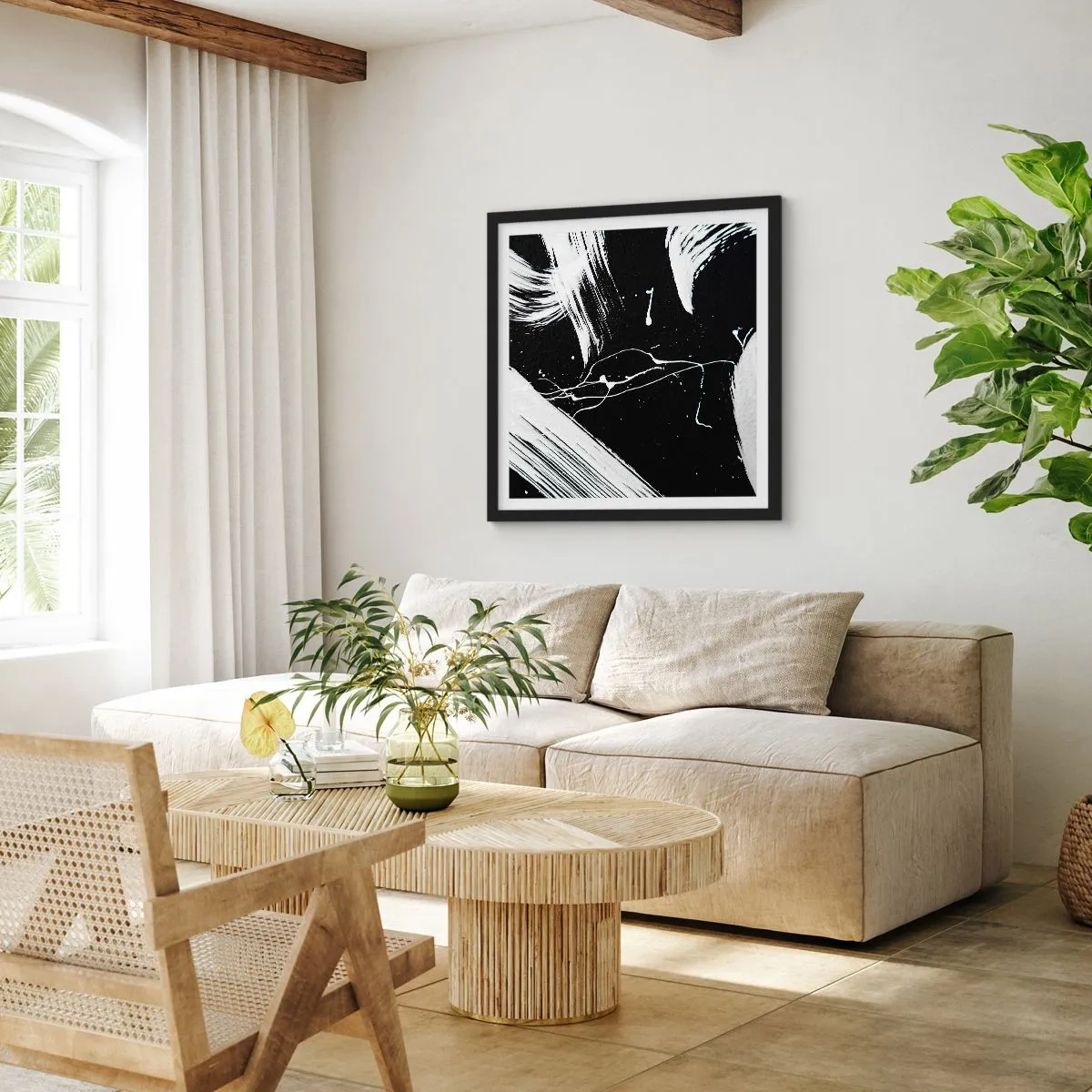 Plakat w czarnej ramie - Przełamać mrok - 60x60 cm