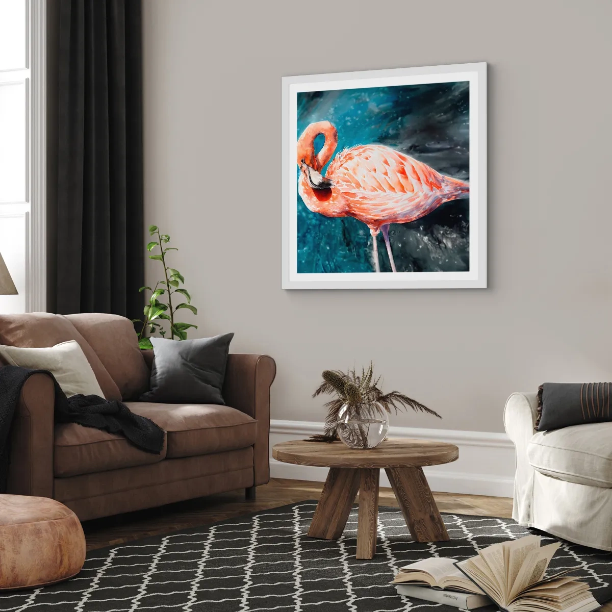 Plakat w białej ramie - Dekoracyjny z natury - 30x30 cm