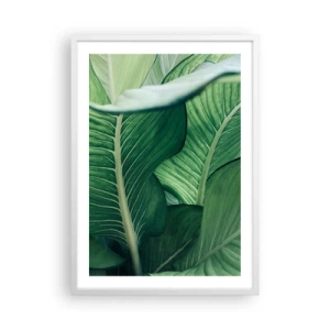 Plakat w białej ramie - Życie intensywnie zielone - 50x70 cm