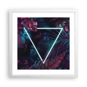 Plakat w białej ramie - Ogród w stylu disco - 40x40 cm
