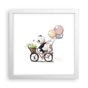 Plakat w białej ramie - Szczęśliwy dzień - 30x30 cm