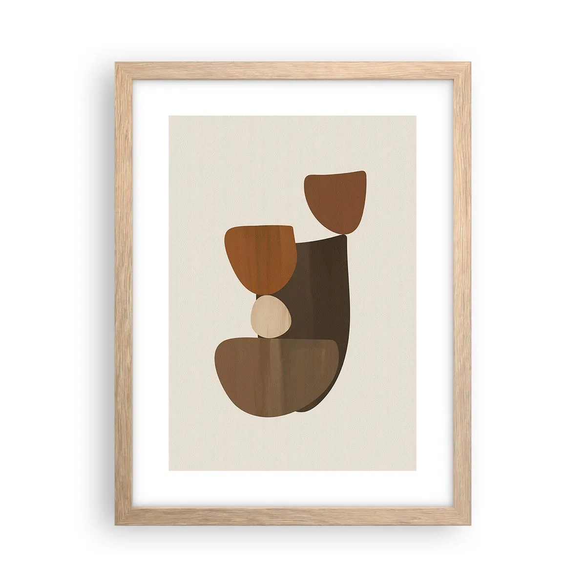 Plakat w ramie jasny dąb - Kompozycja w brązie - 30x40 cm