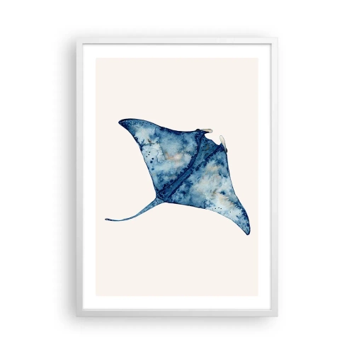 Plakat w białej ramie - Życie w błękicie - 50x70 cm