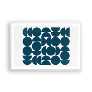 Plakat w białej ramie - Koła i półkola - 91x61 cm