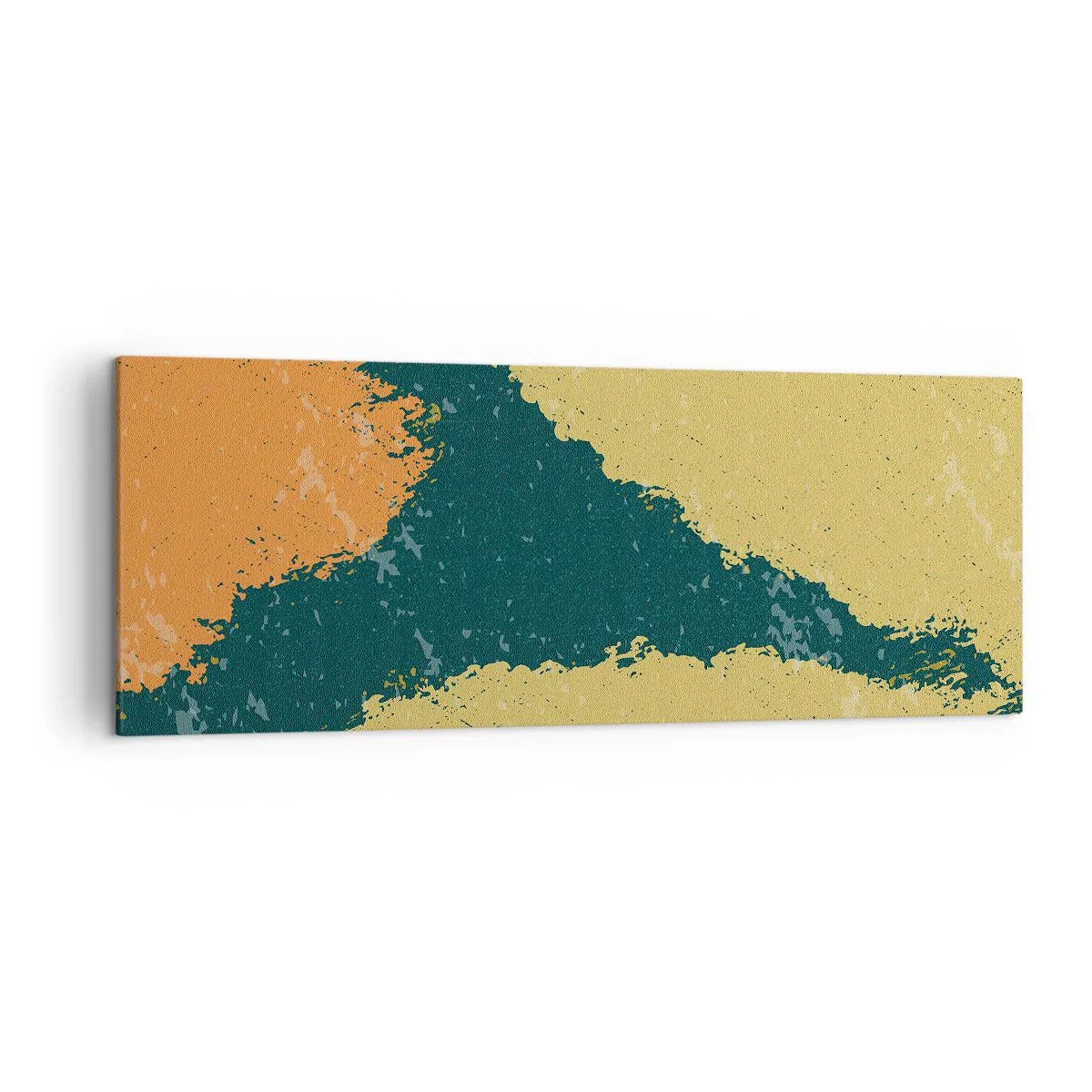 Obraz na płótnie - Abstrakcyjne plamy w kolorach ziemi i zieleni - 140x50cm - Abstrakcja – powolnym ruchem - Nowoczesna dekoracja ścienna do salonu i sypialni ARTTOR