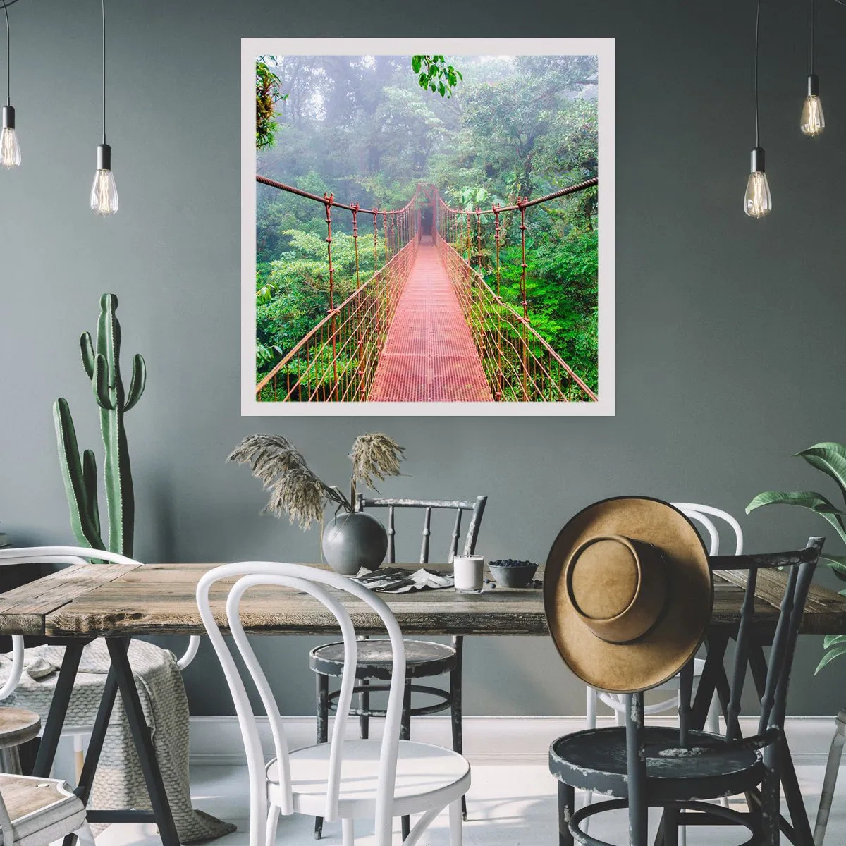 Plakat - Zawieszony nad koronami - 40x40 cm