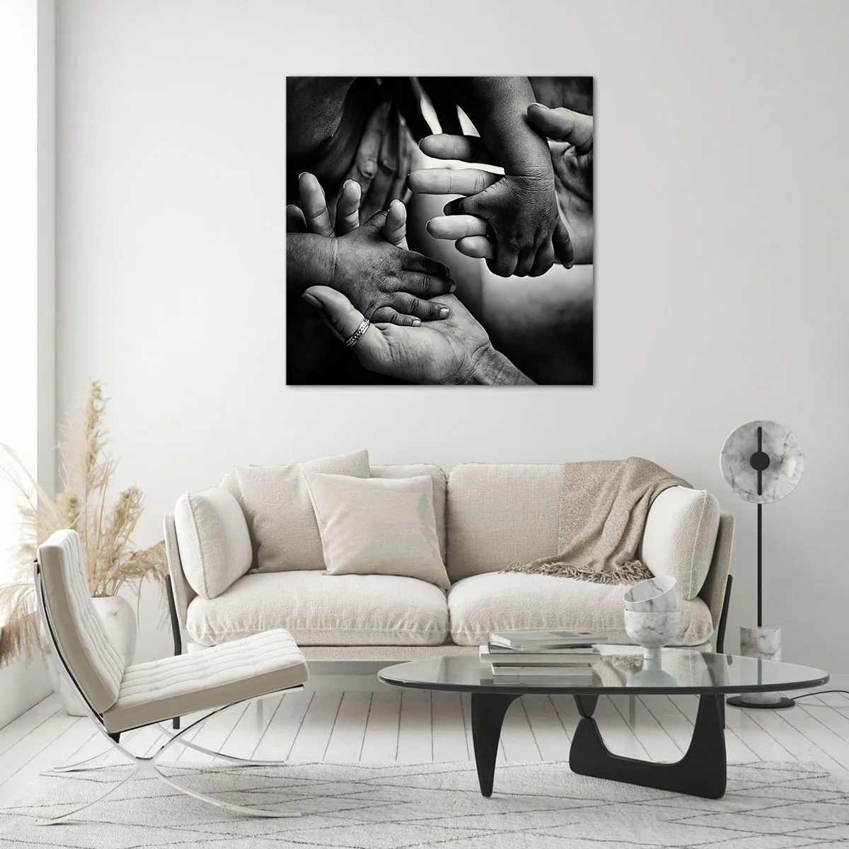 Obraz na szkle - Być człowiekiem - 70x70 cm