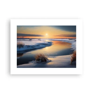 Plakat - Zimowy zachód słońca - 40x30 cm