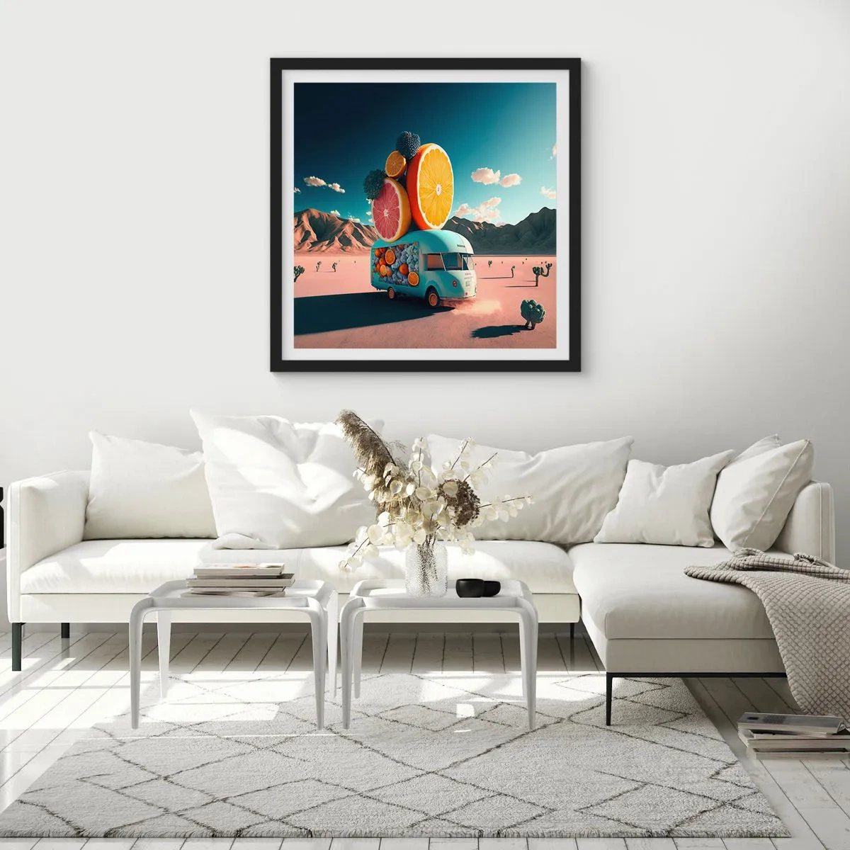 Plakat w czarnej ramie - Smak wakacji - 60x60 cm