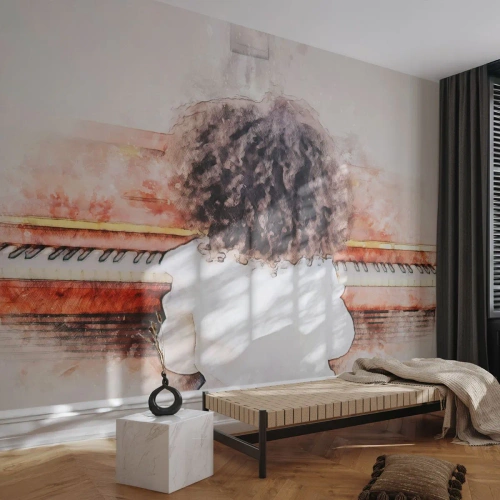 Fototapeta na wymiar Premium Canvas - W nowym świecie - Fortepian, Muzyka, Muzyk