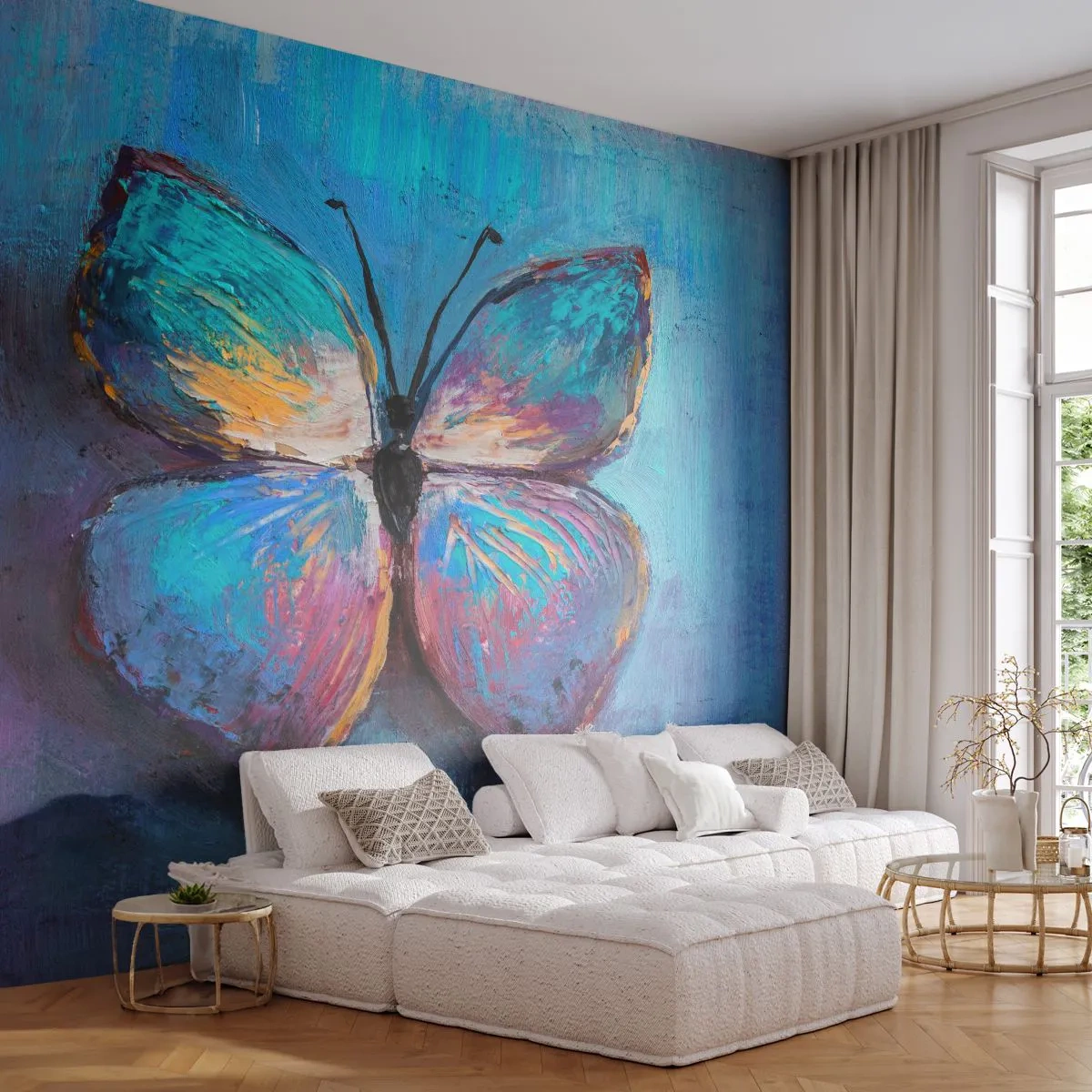 Fototapeta Samoprzylepna Deluxe Sticker - W pełnej krasie - Motyl, Sztuka, Malarstwo - 250x175 cm