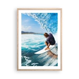 Plakat w ramie jasny dąb - Tańczący z falami - 50x70 cm