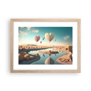Plakat w ramie jasny dąb - Miłość pozwala wznieść się - 40x30 cm