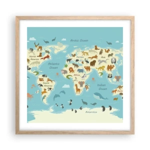 Plakat w ramie jasny dąb - Dobrzy sąsiedzi - 50x50 cm