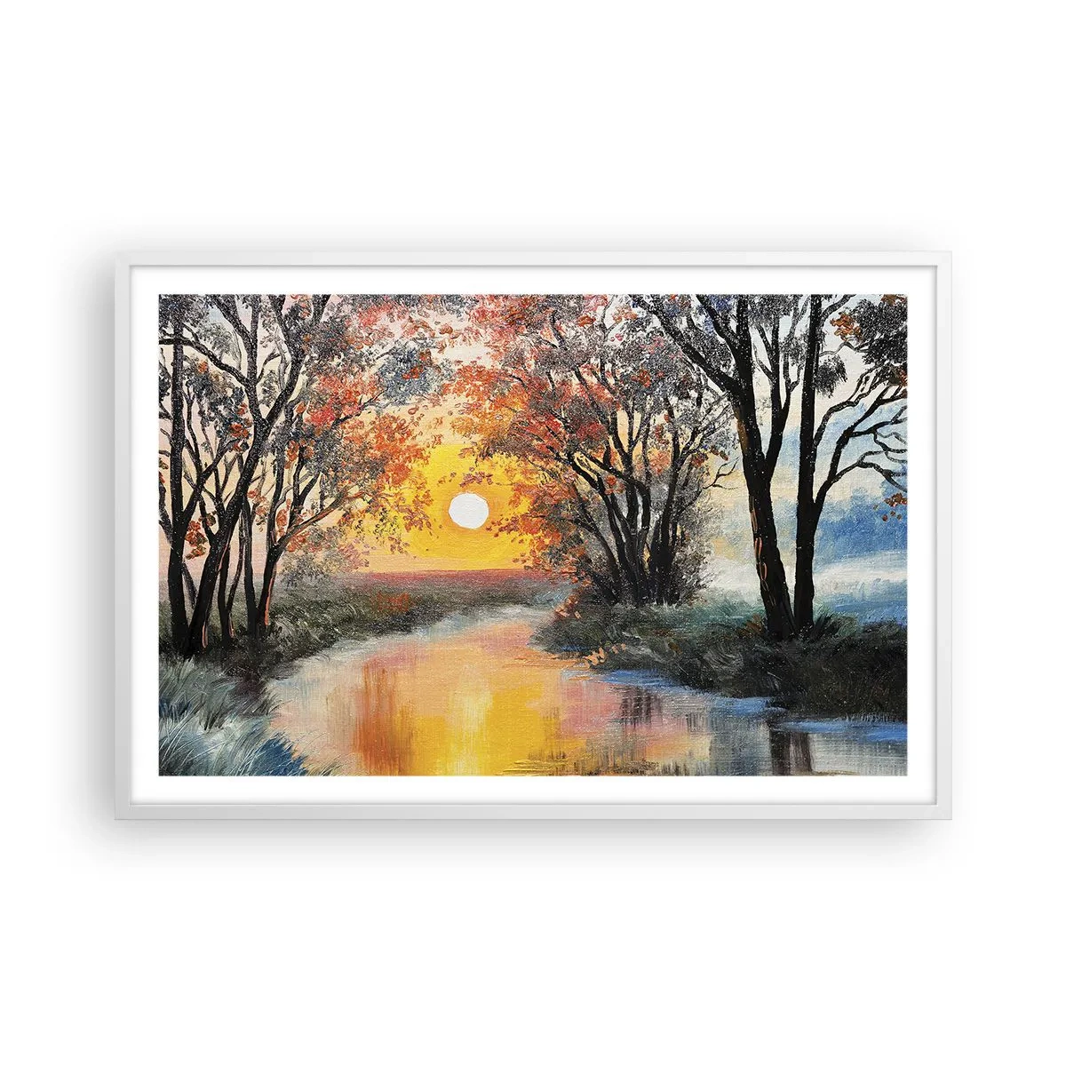 Plakat w białej ramie - Jesienne klimaty - 91x61 cm