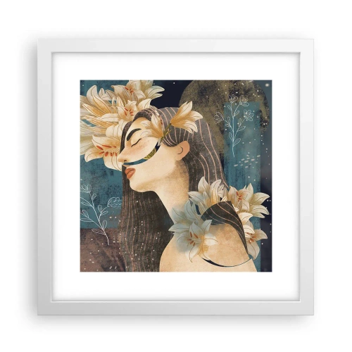 Plakat w białej ramie - Baśń o królewnie z liliami - 30x30 cm