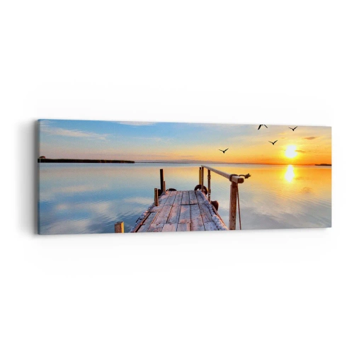 Obraz na płótnie - Iść przed siebie ku słońcu - 90x30 cm