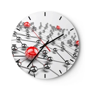 Zegar ścienny - Srebrzysta sieć - 40x40 cm