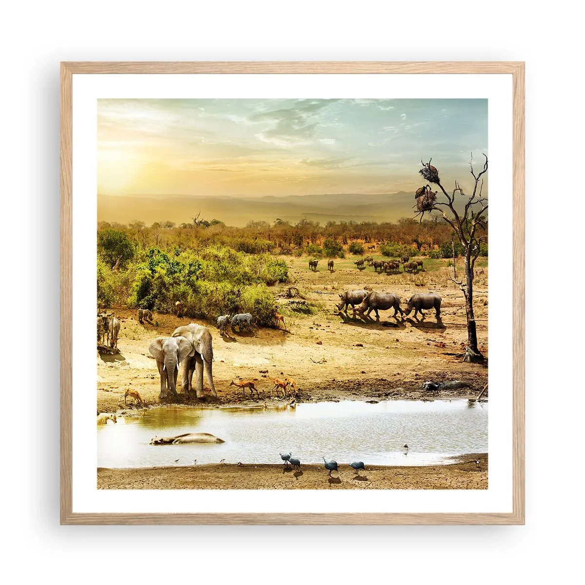 Plakat w ramie jasny dąb - "Z Edenu zaś wypływała rzeka…" - 60x60 cm