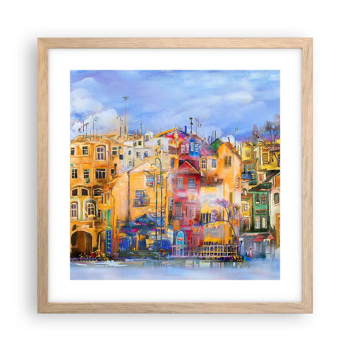 Plakat w ramie jasny dąb - Jesteśmy razem - 40x40 cm