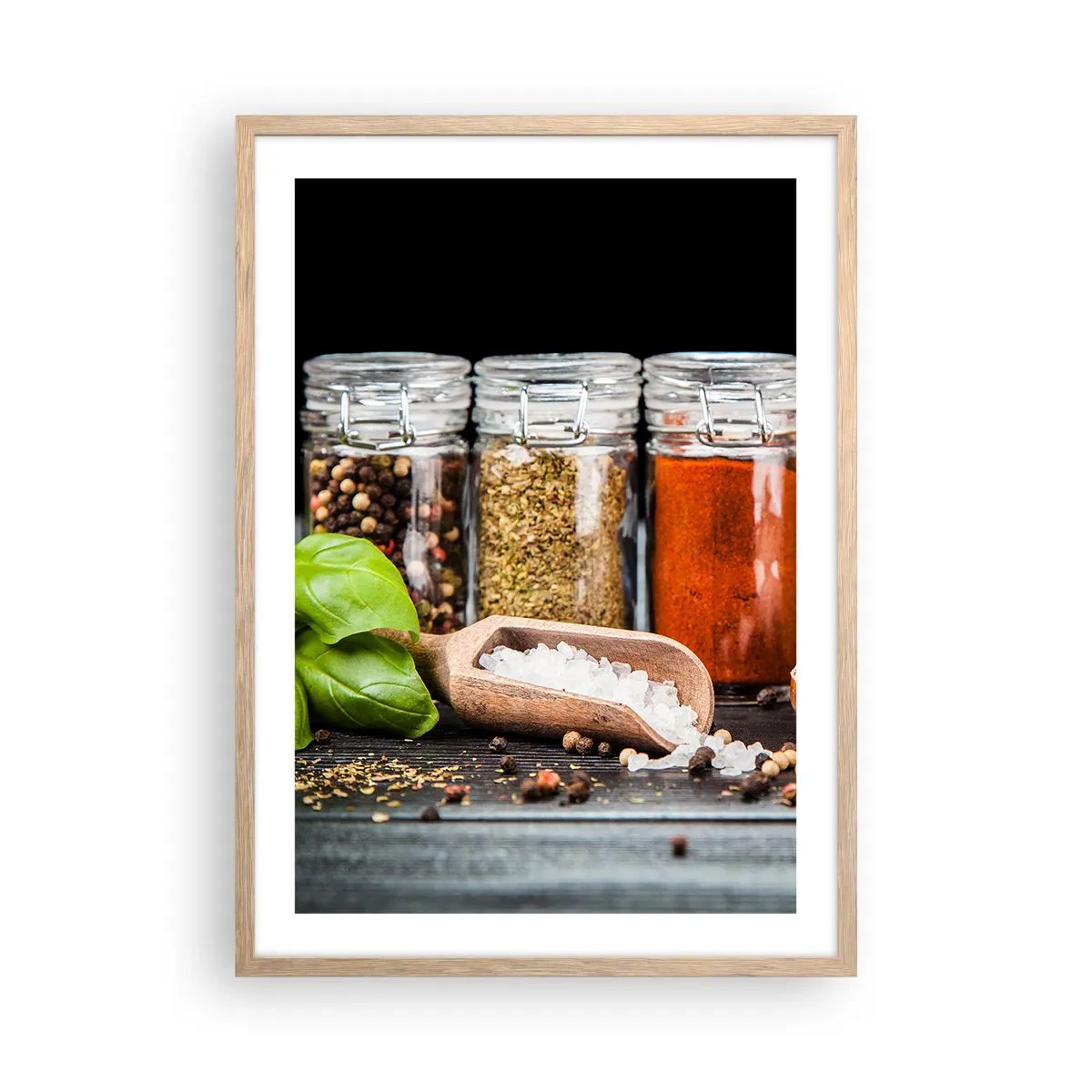 Plakat w ramie jasny dąb - Żeby życie miało smak - 50x70 cm