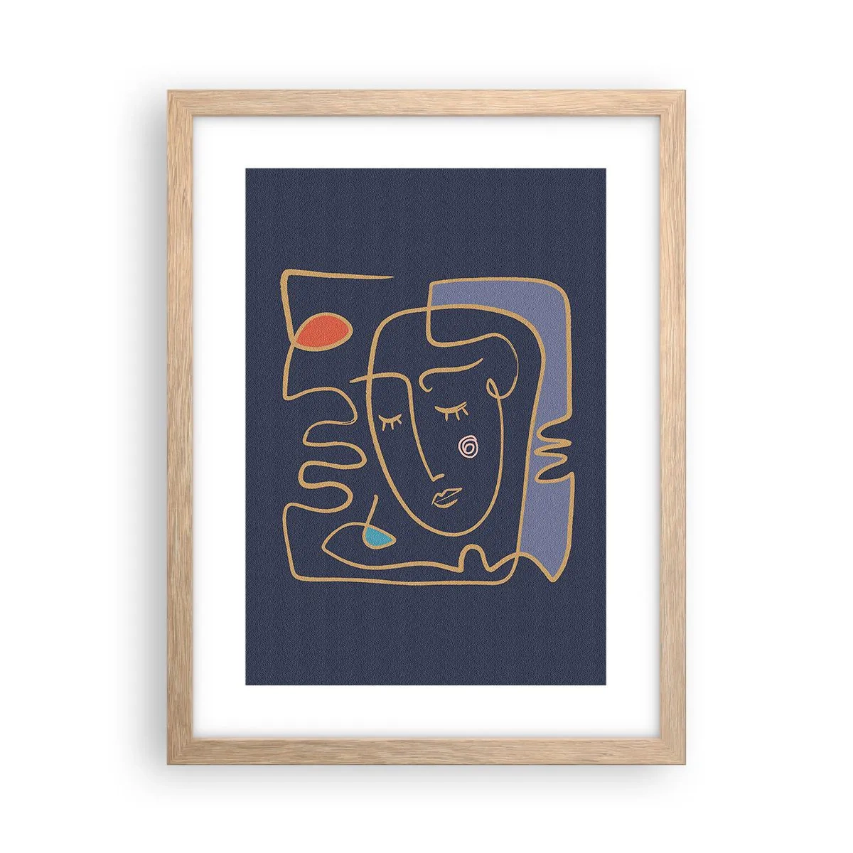 Plakat w ramie jasny dąb - W zamyśleniu - 30x40 cm