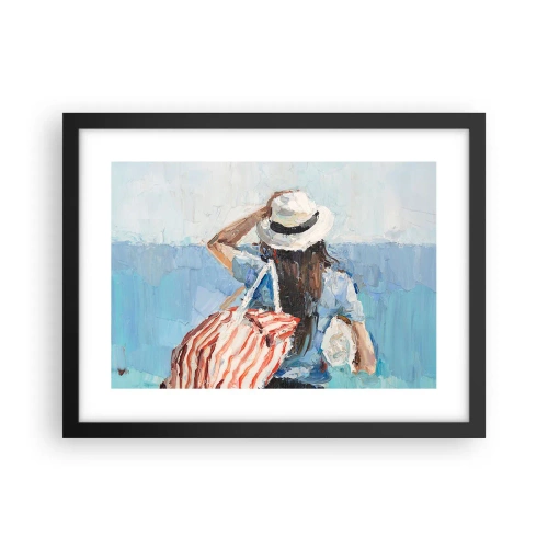 Plakat w czarnej ramie - Witaj na wakacjach - 40x30 cm