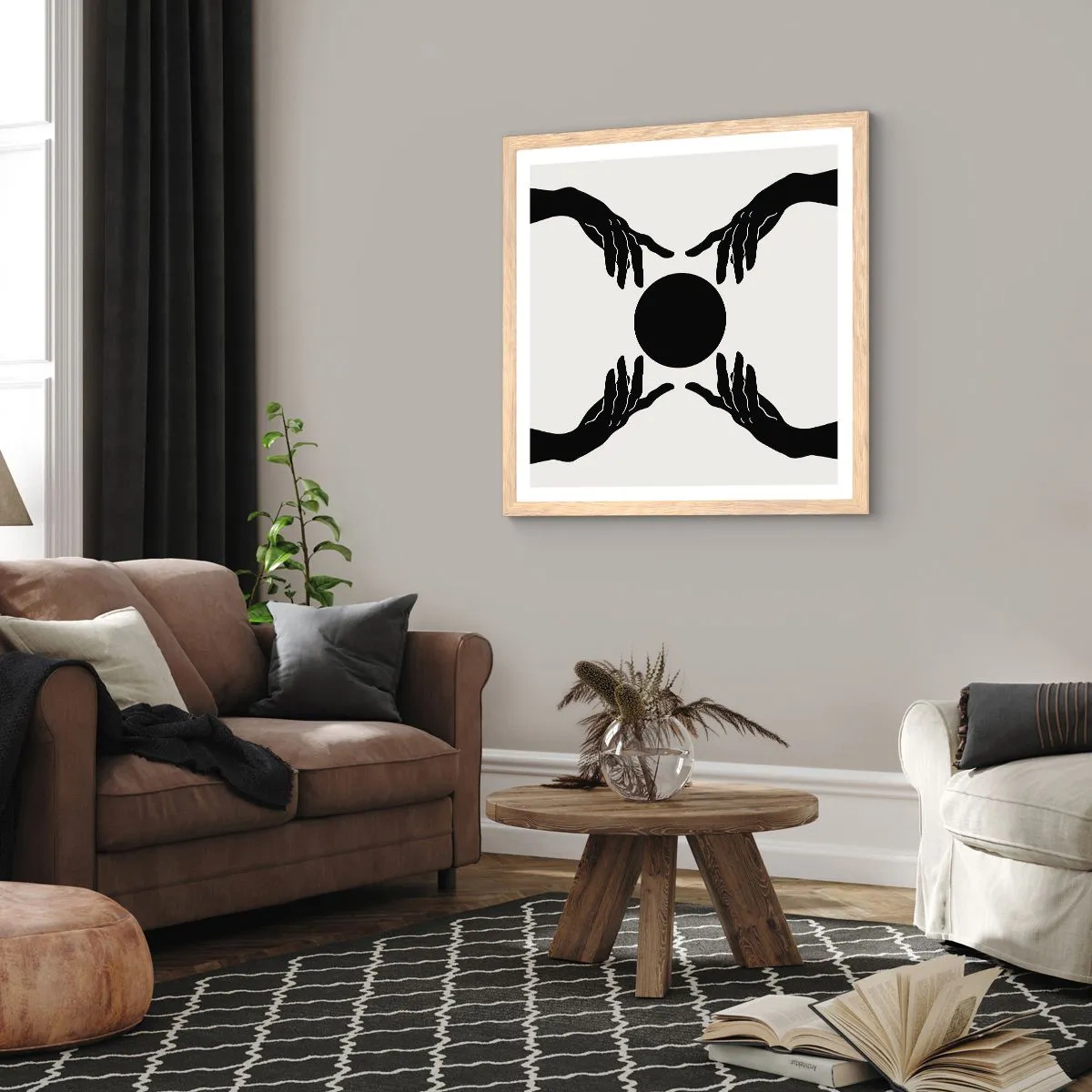 Plakat w ramie jasny dąb - Tajemny znak - 30x30 cm