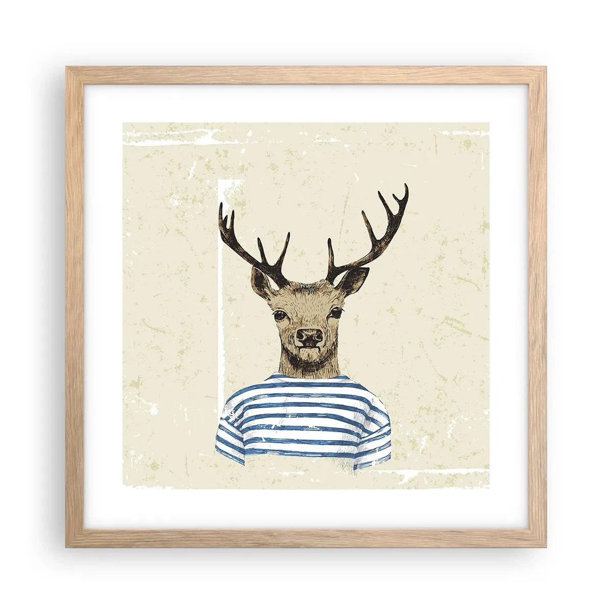 Plakat w ramie jasny dąb - Bo lubię koszulki w paski! - 40x40 cm